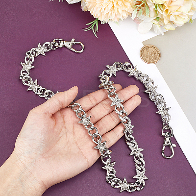 1Pc Alloy Rhinestone Waist Belts Chain AJEW-HY0002-26-1