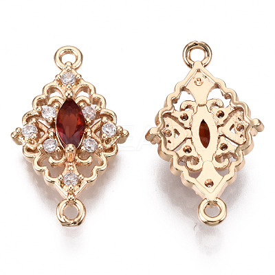 Brass Micro Pave Cubic Zirconia Links Connectors KK-R111-010-A02-1