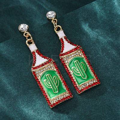 Zinc Alloy Enamel Stud Earrings EJEW-Z088-03G-02-1