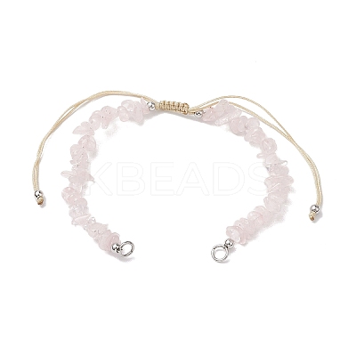 Natural Mixed Stone Chip Nylon Braided Beaded Bracelet Making AJEW-JB01296-1