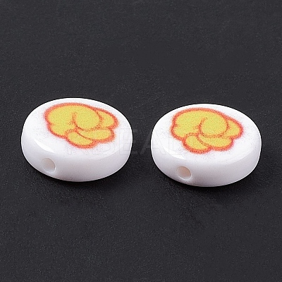 Opaque Printed Acrylic Beads SACR-F004-01A-1