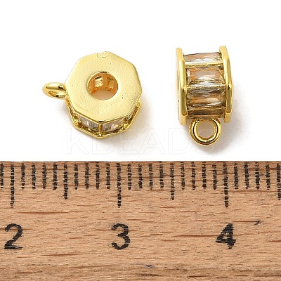 Column Brass Micro Pave Cubic Zirconia Tube Bails KK-C072-05B-G-1
