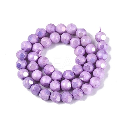 Ombre Effect Dyed Electroplate Opaque Glass Beads Strands EGLA-Q130-01A-13-1