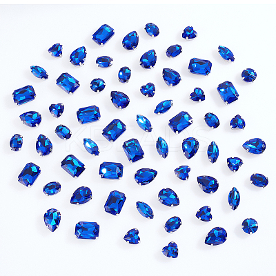 AHADEMAKER 1 Set Teardrop/Horse Eye/Heart/ Flat Round/Oval/Rectangle Octagon Shape Sew on Rhinestone FIND-GA0005-72D-1
