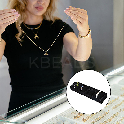 Rectangle 4 Grids Velvet Watch Display Case AJEW-WH0166-11A-1
