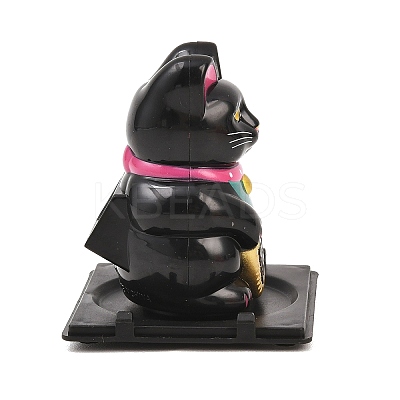 ABS Plastic Solar Powered Maneki-neko Figurines DJEW-B017-01B-04-1