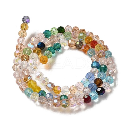 Electroplate Transparent Glass Beads Strands EGLA-A035-T4mm-HL01-1