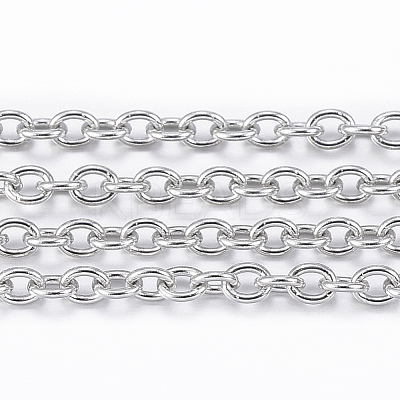 Non-Tarnish 3.28 Feet 304 Stainless Steel Cable Chains X-CHS-H009-06P-1