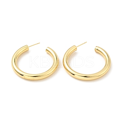 Brass Chunky C-shape Stud Earrings EJEW-G297-03A-G-1