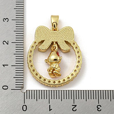 Christmas Brass Micro Pave Cubic Zirconia Pendants KK-H468-01B-02G-1