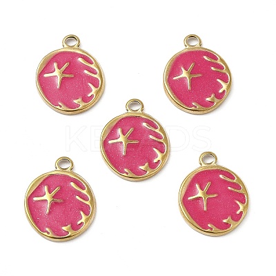 PVD Vacuum Plating 201 Stainless Steel Enamel Pendants STAS-J401-VC947-1