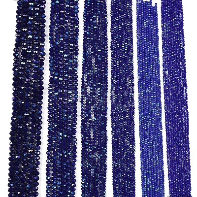 Electroplate Opaque Solid Color Glass Beads Strands EGLA-A044-P4mm-L07-1