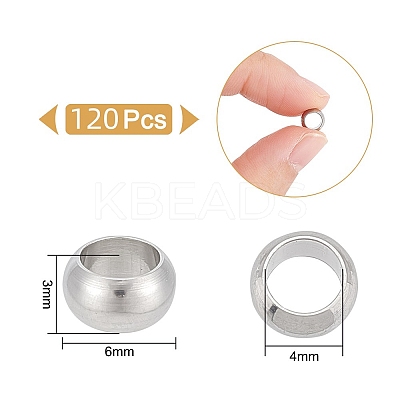 120Pcs 201 Stainless Steel Spacer Beads STAS-UN0053-86-1