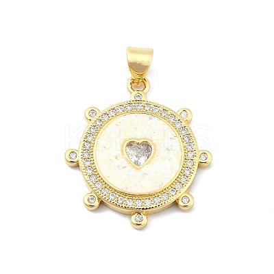 Brass Micro Pave Clear Cubic Zirconia Pendants KK-A221-08G-1