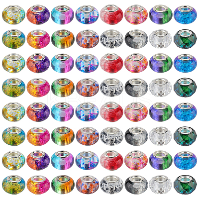 160Pcs 16 Colors Resin European Beads DIY-SC0026-25-1