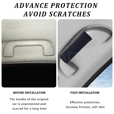 2Pcs Imitation Leather Car Door Handle Protective Cover AJEW-CL0002-56C-1
