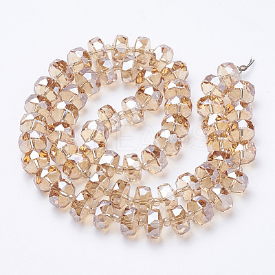 Electroplat Glass Beads Strands X-EGLA-Q092-8mm-D09-1