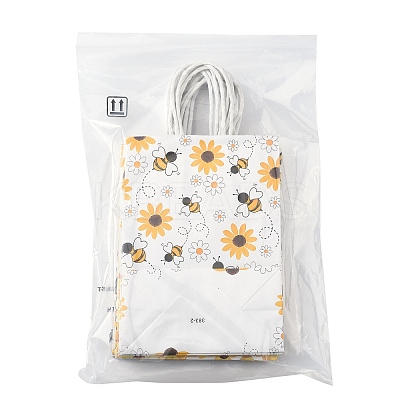 12Pcs 6 Colors Bees Theme Rectangle Paper Bags CARB-FS0001-08-1