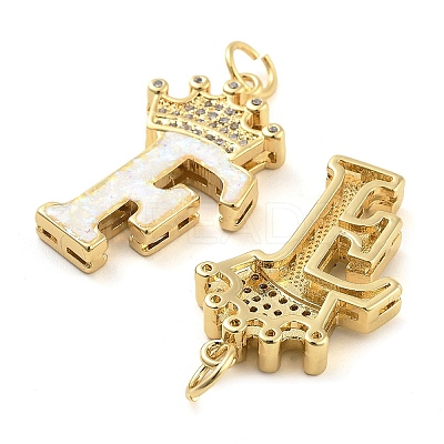Brass Micro Pave Clear Cubic Zirconia Pendants KK-G498-01F-02-1