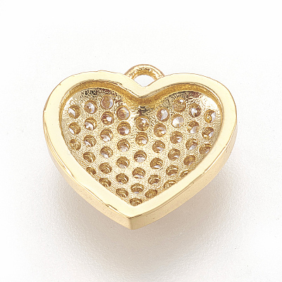 Brass Micro Pave Cubic Zirconia Charms LS-KK-O112-08G-1