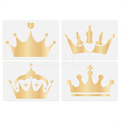 4Pcs 4 Styles PET Hollow Out Drawing Painting Stencils DIY-WH0669-062-1