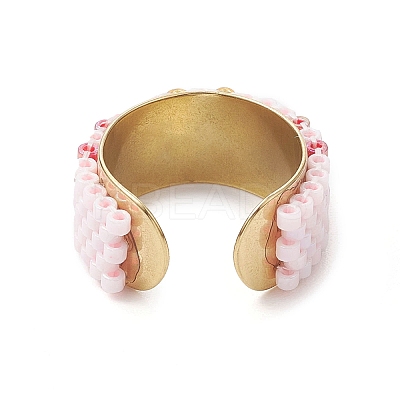 Glass Seed Beads Cuff Rings RJEW-MZ00016-02-1