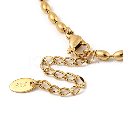 201 Stainless Steel Rugby Beaded Chain Bracelets BJEW-G696-01B-G-1