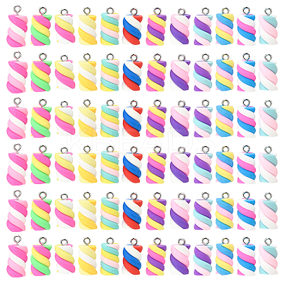 72Pcs 12 Colors Handmade Polymer Clay Charms CLAY-NB0001-66-1
