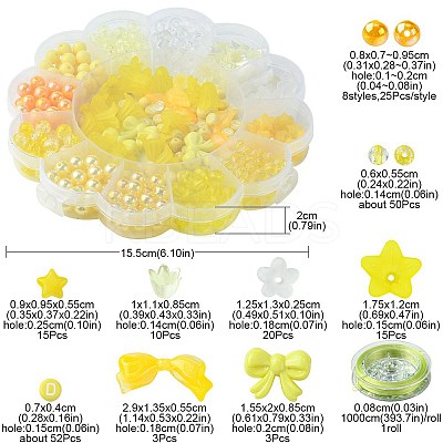 DIY Round Bowknot Flower Acrylic Beads Bracelets Jewelry Kits DIY-FS0006-27-1