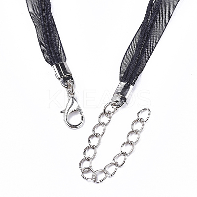 Waxed Cord and Organza Ribbon Necklace Making LS-X-NCOR-T002-332-1