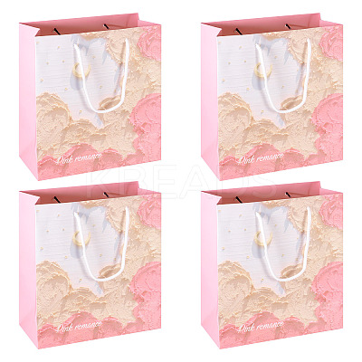 6Pcs Rectangle Paper FLower Gift Bags with Rope Handles ABAG-TA0001-29A-1
