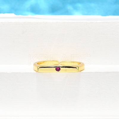 Brass Micro Pave Cubic Zirconia Cuff Rings for Women RJEW-H247-16G-01-1