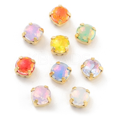 Flat Round Opal Sew On Rhinestones RGLA-G024-11A-G-1