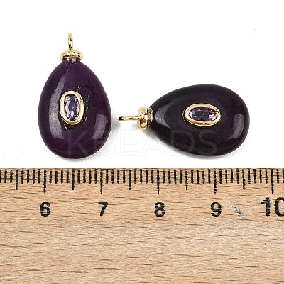 Dyed Natural White Jade Pendants KK-B157-42D-07-1