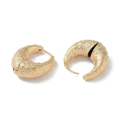 Texture Rings Brass Hoop Earrings for Women EJEW-H006-06C-G-1