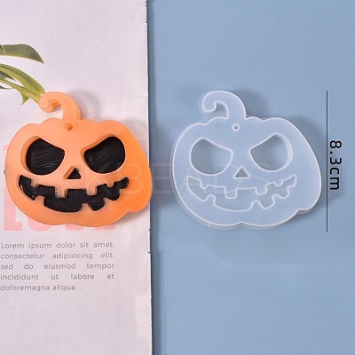 Halloween DIY Jack-O-Lantern Pendant Silicone Molds DIY-P006-54-1