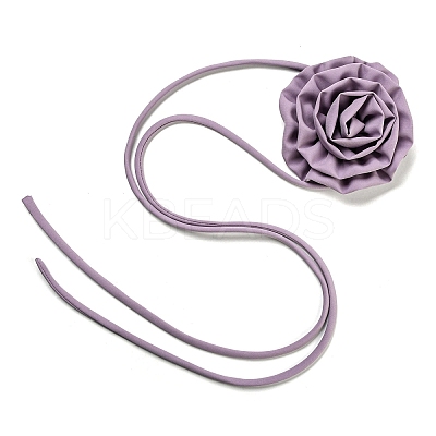 Fabric Rose Tie Choker Necklaces for Women NJEW-Z022-01J-1