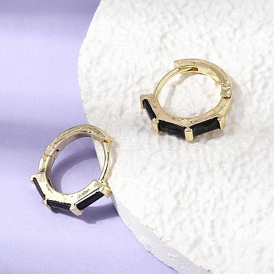 Brass Pave Cubic Zirconia Hoop Earrings EJEW-G471-09G-1