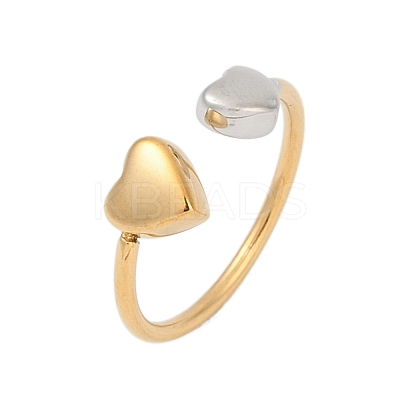 304 Stainless Steel Adjustable Open Cuff Rings RJEW-Z091-03GP-1