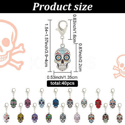 2 Sets Alloy Enamel Pendant Decoration HJEW-AR0001-15-1