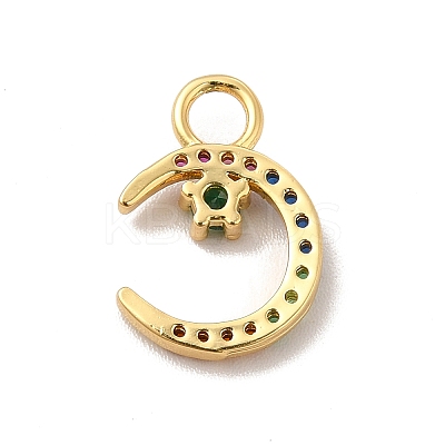 Rack Plating Brass Micro Pave Cubic Zirconia Charms KK-P230-21G-B-1