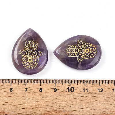Natural Amethyst Pendants G-N345-05D-1