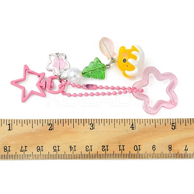 Acrylic & Glass & Alloy Pendant Mobile Straps KEYC-FZ00009-1