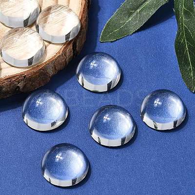 Transparent Half Round Glass Cabochons LS-X-GGLA-R027-20mm-1