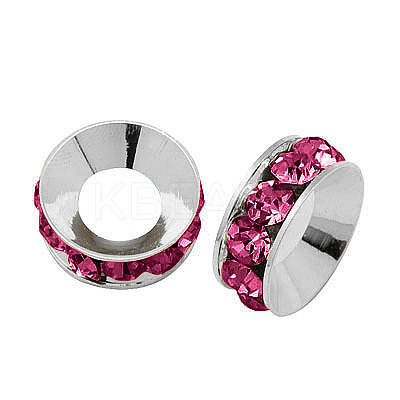 Brass Rhinestone Spacer Beads RB-A020-9mm-24S-1