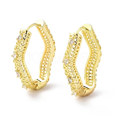 Clear Cubic Zirconia Infinity Hollow Hoop Earrings EJEW-G333-07G-1