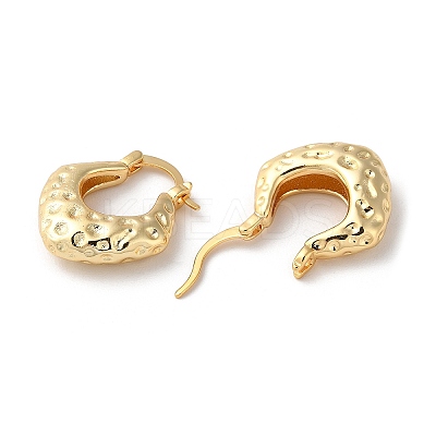Rhombus Brass Thick Hoop Earrings EJEW-K247-13G-1