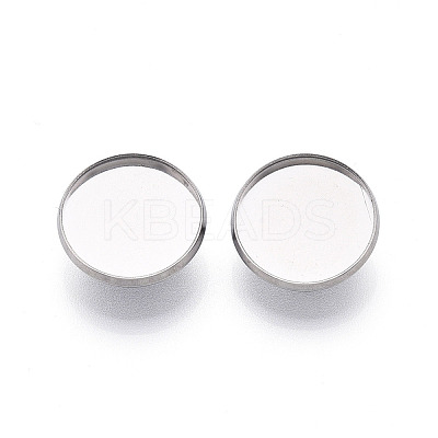 304 Stainless Steel Brooch Cabochon Settings STAS-E547-08C-P-1