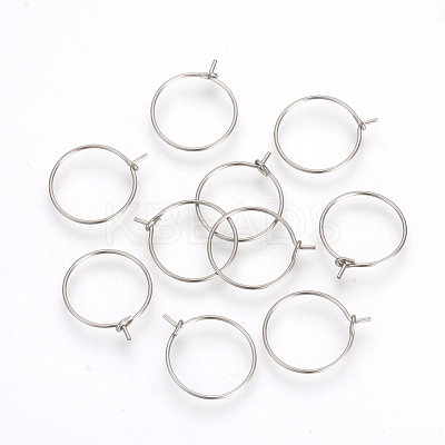 Tarnish Resistant 304 Stainless Steel Hoop Earrings X-STAS-R071-40-1