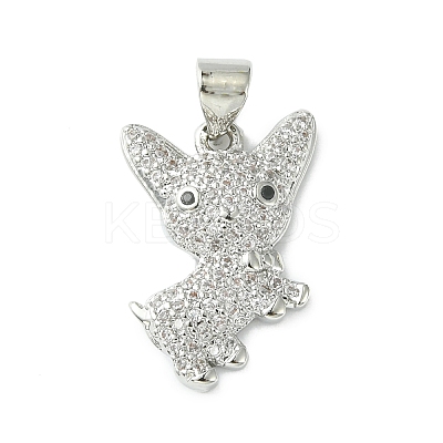 Brass Micro Pave Cubic Zirconia Pendants ZIRC-F138-03P-1